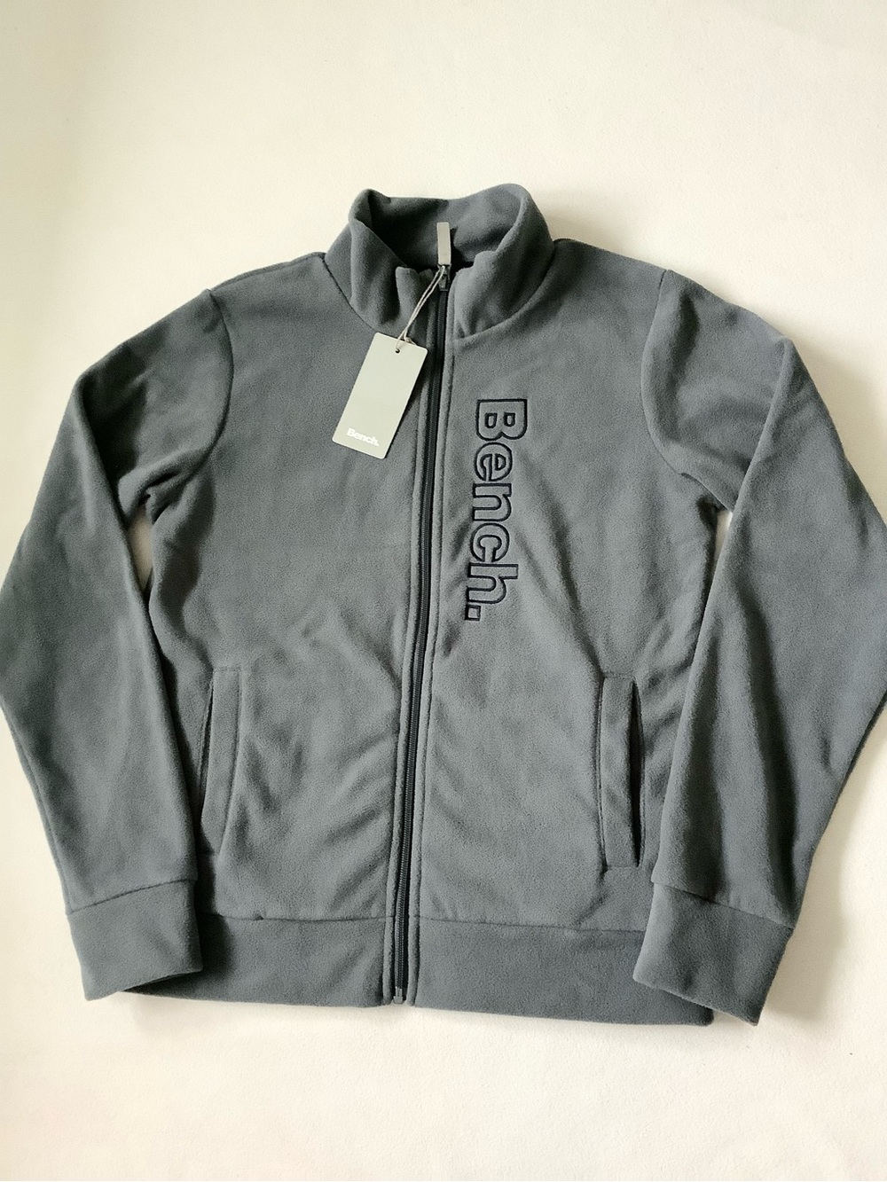 NEW Bench Unisex Kid’s Zip-Up Fleece Jacket in Charcoal Gray Sz. 13/14